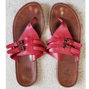 Cole Haan red leather sandal
